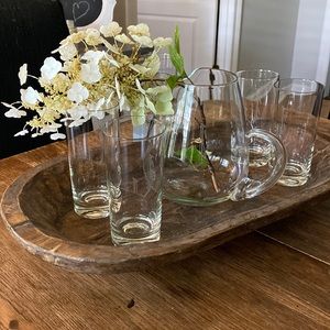 Monogrammed Glass Beverage Pitcher & 8 Glasses! Clear